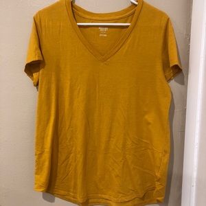 Deep Mustard Yellow V-neck T-shirt